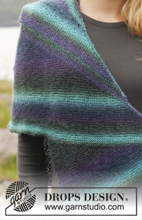 Crepuscule / DROPS 149-13 - Knitted DROPS shawl with short rows in ”Delight”.