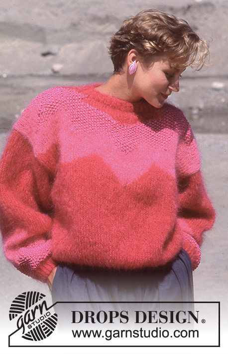 Pink Explosion / DROPS 15-14 - DROPS sweater in “Vienna” with pattern in “Muskat”. Size M.