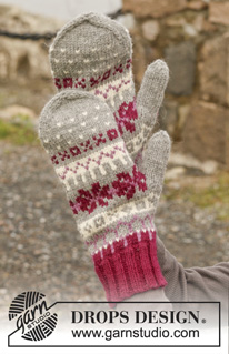 September Gloves / DROPS 150-16 - Knitted DROPS mittens with Nordic pattern in ”Lima”.