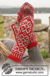 Free patterns - Christmas Mittens / DROPS 150-3