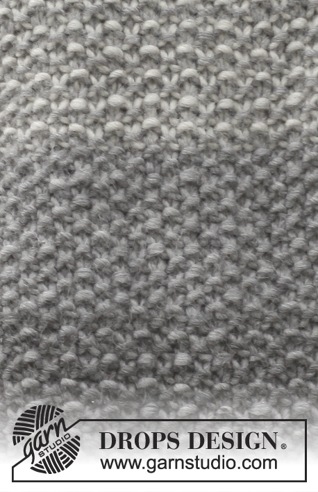Grey Sunset Sweater / DROPS 150-44 - Strikket DROPS genser i ”Snow” med striper i perlestrikk, raglan og løs hals. Str S - XXXL
