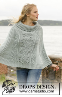 Frozen Ivy / DROPS 151-2 - Knitted DROPS poncho with cables and leaf pattern in ”Karisma”. Size: S - XXXL.