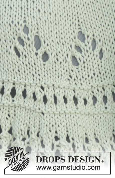 Rondane / DROPS 152-15 - Knitted DROPS poncho in garter st with lace pattern in ”Paris”. Size: S - XXXL.