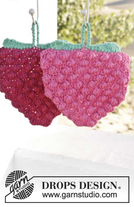 Berry Hot! / DROPS 152-42 - Manique DROPS Framboise, au crochet, en ”Paris”.