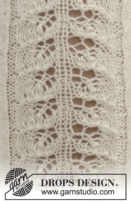 Little Women / DROPS 154-31 - Knitted DROPS knee socks with lace pattern in Fabel. 