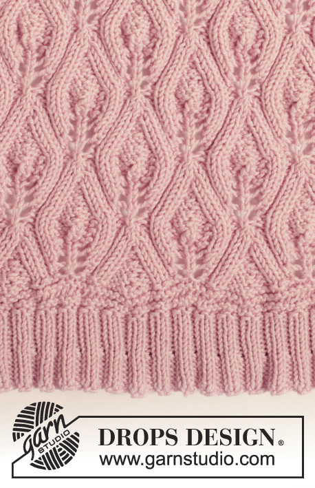 Bellevue / DROPS 155-36 - Knitted DROPS bolero with leaf pattern in ”Cotton Merino”.
Size: S - XXXL
