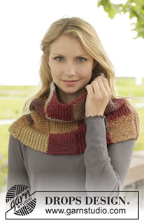 Autumn Grace / DROPS 156-32 - Knitted DROPS neck warmer with Entrelac pattern in ”Big Delight”.