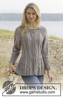 Alana Cardigan / DROPS 156-4 - Knitted DROPS jacket with cables and raglan, worked top down in ”Karisma”. Size S-XXL