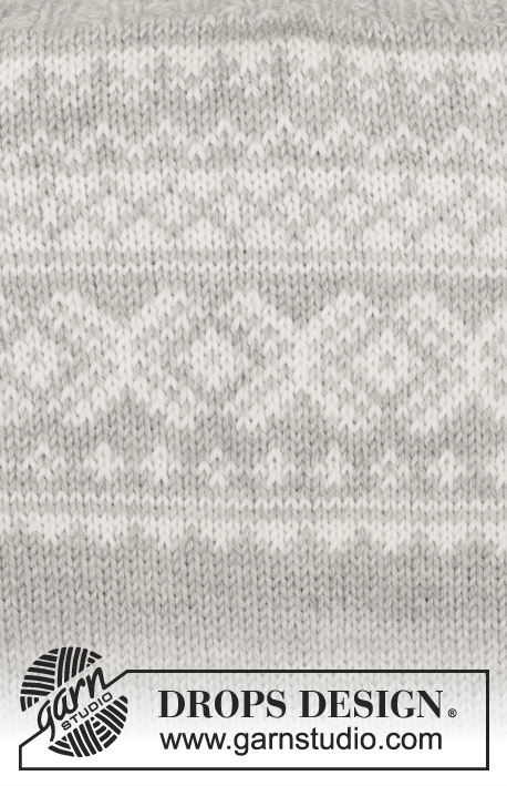 Silver Dream Cardigan / DROPS 157-1 - Chaqueta y Gorro de punto DROPS con patrón de jacquard noruego, tejido de arriba para abajo, en “Karisma”. Talla: S – XXXL.
