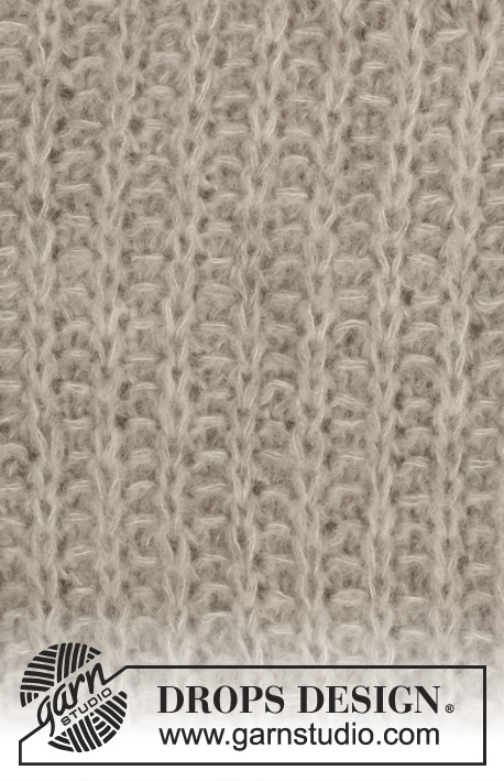 Lazy Afternoon / DROPS 157-20 - Gebreide DROPS trui met raglan en valse patentsteek, van boven naar beneden gebreid van 2 draden ”Brushed Alpaca Silk”. Maat S-XXXL