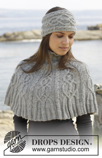 Kara / DROPS 157-48 - Knitted DROPS poncho and head band with cables and rib in ”Karisma”. Size: S - XXXL.