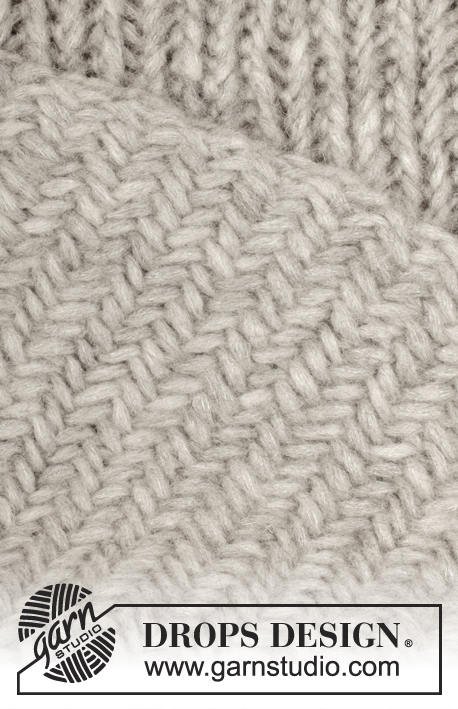 Fisherman's Wife / DROPS 157-53 - Couverture au tricot, au point de chevrons ou Herringbone, avec 1 fil DROPS Cloud ou 2 fils DROPS Air