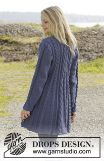 Morning Glory / DROPS 158-1 - Knitted DROPS jacket with cables and shawl collar in ”Karisma”. Size: S - XXXL.