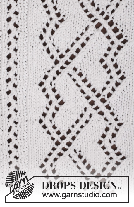 Sophie / DROPS 159-13 - DROPS pulovr s ažurovým vzorem a nopkami pletený z příze Paris. Velikost: S-XXXL.