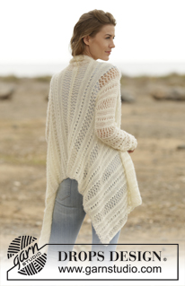 Freedom / DROPS 159-20 - Knitted DROPS jacket with lace pattern in BabyMerino and Brushed Alpaca Silk. Size: S - XXXL.