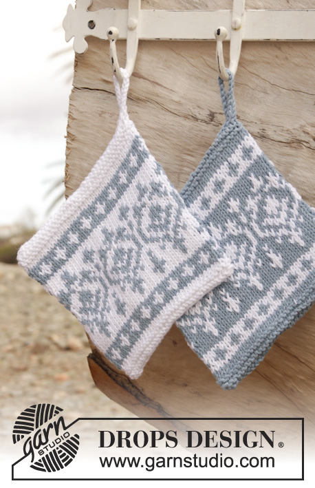 Keep-a busy! / DROPS 159-24 - Knitted DROPS pot holder with Norwegian pattern in ”Paris”.