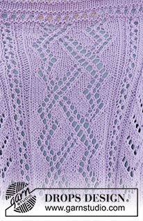 Ella / DROPS 160-15 - DROPS pončo s ažurovým vzorem a postranními rozparky  pletené z příze Big Merino. Velikost: S-XXXL.