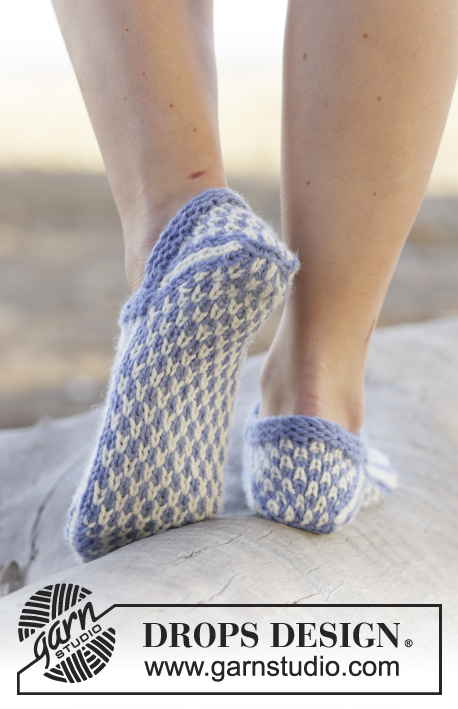 Alfie / DROPS 161-20 - Knitted DROPS slippers with Norwegian pattern in Nepal. Size 35 - 42