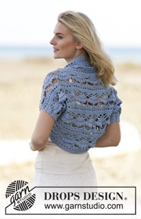 Blue Wonder / DROPS 162-34 - Crochet DROPS shoulder piece in Paris. Size S-XXXL