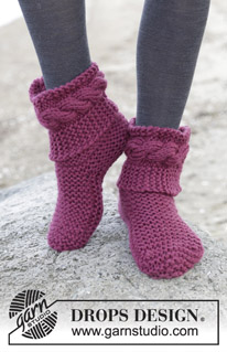 Free patterns - Slippers / DROPS 163-15