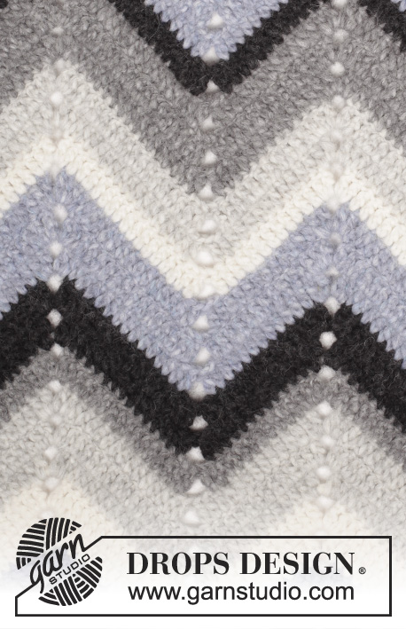 Snowy Field / DROPS 163-19 - Crochet blanket with zig-zag in 2 strands DROPS Air.