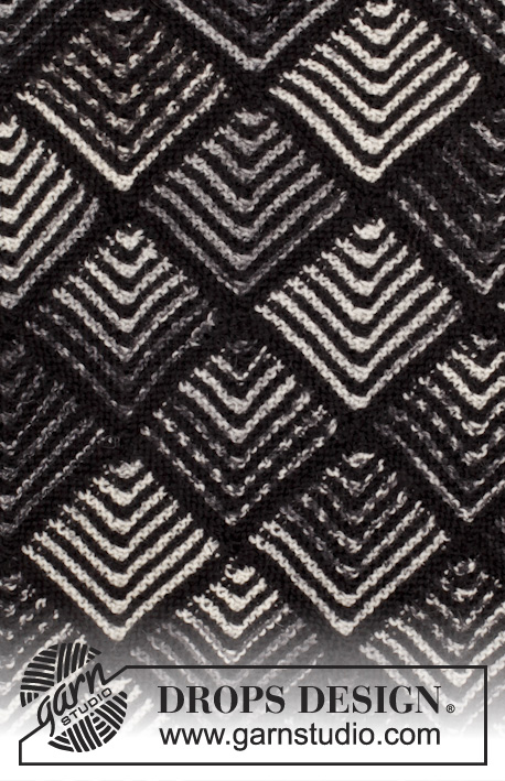 Checkmate / DROPS 165-12 - Stickad DROPS tröja i ”Fabel” och ”Alpaca” med dominorutor och raglan. Stl S - XXXL