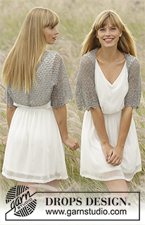 From Grace / DROPS 167-25 - Knitted DROPS shoulder piece with lace pattern in ”Lace”. Size: S - XXXL.