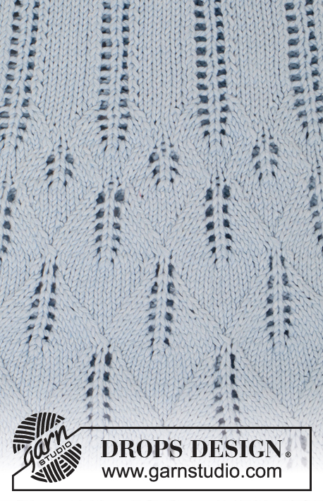 Mercy / DROPS 168-7 - Gebreid DROPS getailleerd vest met blaadjespatroon, wordt van boven naar beneden gebreid van “Cotton Light”. Maat: S - XXXL.