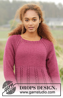 Josephine / DROPS 172-14 - Knitted DROPS dress with raglan and cables, worked top down in ”Karisma”. Size S-XXXL.