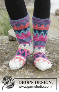 Free patterns - Women's Socks & Slippers / DROPS 172-16