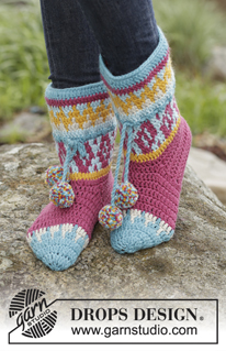 Free patterns - Women's Socks & Slippers / DROPS 172-19