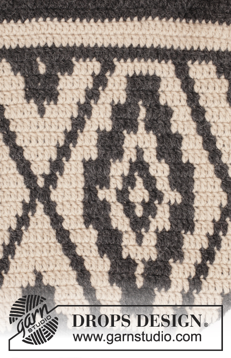 Santa Fe / DROPS 173-1 - Crochet DROPS bag with colour pattern in ”Nepal”.