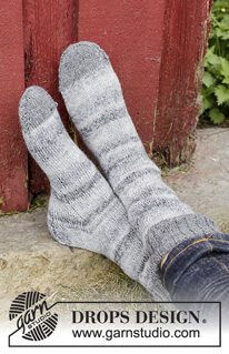 Free patterns - Men's Socks & Slippers / DROPS 174-6
