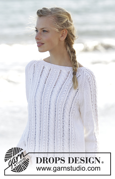 Skipper / DROPS 177-11 - Knitted jumper with cables and raglan in DROPS Belle. Sizes S - XXXL.