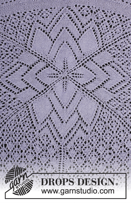 Altair / DROPS 177-32 - Casaco tricotado em quadrado, com ponto rendado na parte de trás, em DROPS BabyAlpaca Silk. Do S ao XXXL