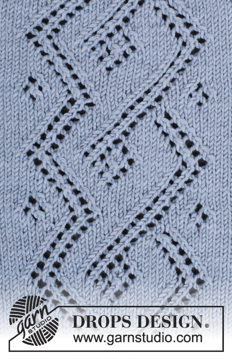 Celtic Knot / DROPS 177-5 - Jumper knitted top down with lace pattern, raglan and A-shape in DROPS Big Merino. Size: S - XXXL