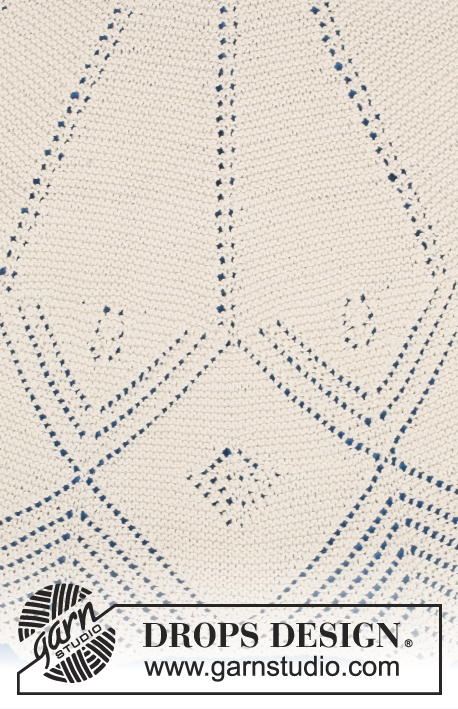 Almer / DROPS 178-62 - Strikket sjal med riller og hullmønster i DROPS Cotton Merino, strikket ovenfra og ned.