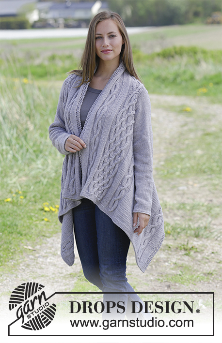 Norfolk / DROPS 179-24 - Jacket, knitted sideways with cables. Sizes S - XXXL.
The piece is worked in DROPS Big Merino.