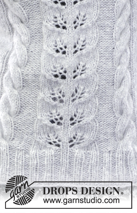 Winter Flirt / DROPS 179-26 - Strikket genser med fletter og hullmønster. Størrelse S - XXXL.
Genseren er strikket i DROPS Air og DROPS Kid-Silk.
