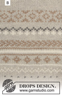 Lillehammer / DROPS 180-18 - Sættet består af: Strikket hue med norsk flerfarvet mønster og pompon. Bluse med rundt bærestykke og flerfarvet mønster, strikket oppefra og ned. Størrelse S - XXXL.
Arbejdet er strikket i DROPS Nepal

