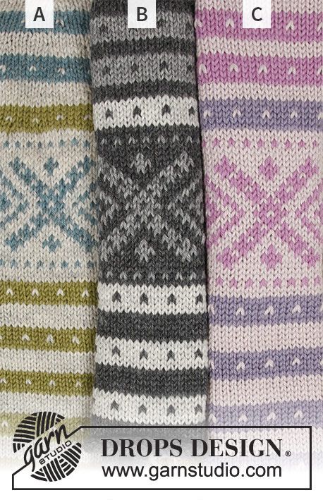 Nova Scotia Toes / DROPS 180-23 - Knitted socks for men with Fana pattern. Size 35 to 46 = 5 to 13. Piece is knitted in DROPS Karisma.