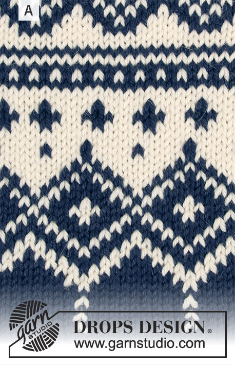 Perles du Nord Socks / DROPS 180-3 - Gebreide kniekousen met veelkleurig Noors patroon. Maten 35 - 43.
De delen worden gebreid in DROPS Flora.