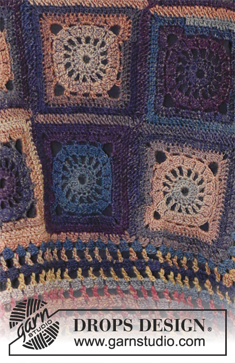 Escapade / DROPS 180-31 - Casaco com quadrados em croché na parte de trás, crochetado em redondo, a partir das costas. Do S ao XXXL
Crocheta-se em DROPS Delight.