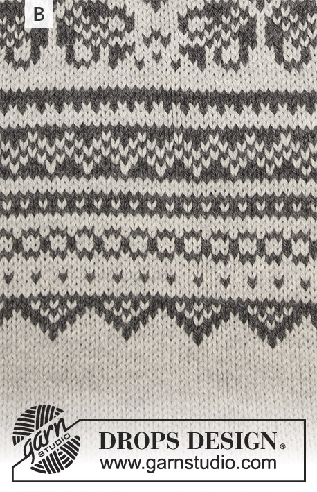 Lofoten / DROPS 181-9 - Gebreide trui met ronde pas, veelkleurig Noors patroon en A-lijn,
van boven naar beneden gebreid. Maten S - XXXL.
Het werk wordt gebreid in DROPS Lima.