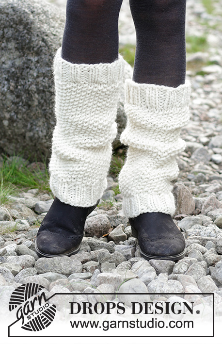 Be a Lamb / DROPS 182-29 - Návleky – štulpny pletené perličkovým vzorem z příze DROPS Snow.