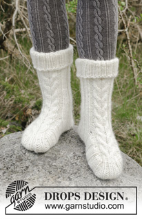 Free patterns - Women's Socks & Slippers / DROPS 182-41
