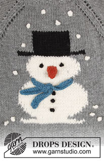 Frosty's Christmas / DROPS 183-13 - Christmas jumper with raglan and snowman, worked top down. Sizes S - XXXL.
The piece is worked in DROPS Snow or DROPS Wish.