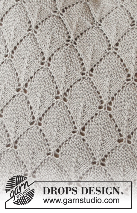 Alvira Pillow / DROPS 183-40 - Almofada tricotada em DROPS Flora, com ponto rendado.
