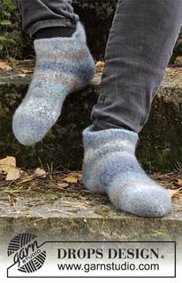 Free patterns - Men's Socks & Slippers / DROPS 185-27