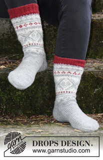 Free patterns - Men's Socks & Slippers / DROPS 185-8